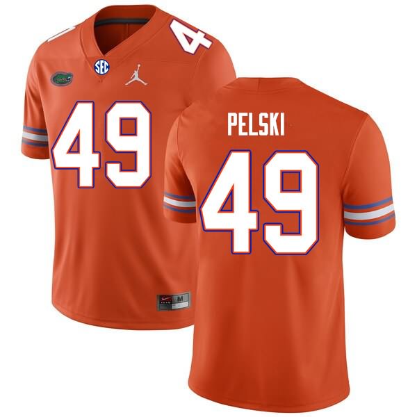 Men's NCAA Florida Gators Preston Pelski #49 Stitched Authentic Nike Orange College Football Jersey BVB2165PM